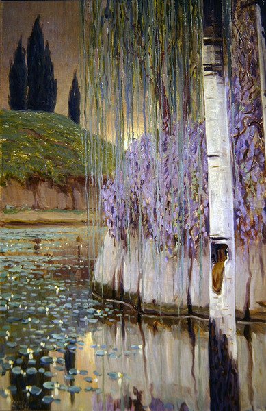 منظر طبيعي بأشجار ، 1917 بواسطة تيودورو وولف فيراري